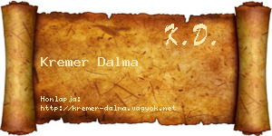 Kremer Dalma névjegykártya
